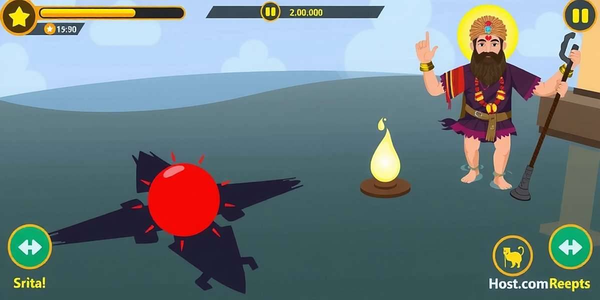 Ganges River Puja gameplay showing pilgrim performing ritual bathing in the river